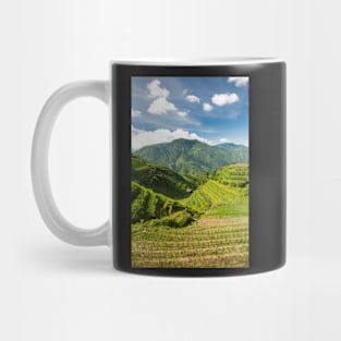 Landscape of rice terraces in china Mug